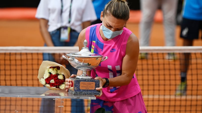 Simona Halep won her first Italian Open crown. Photograph: Riccardo Antimiani/Getty