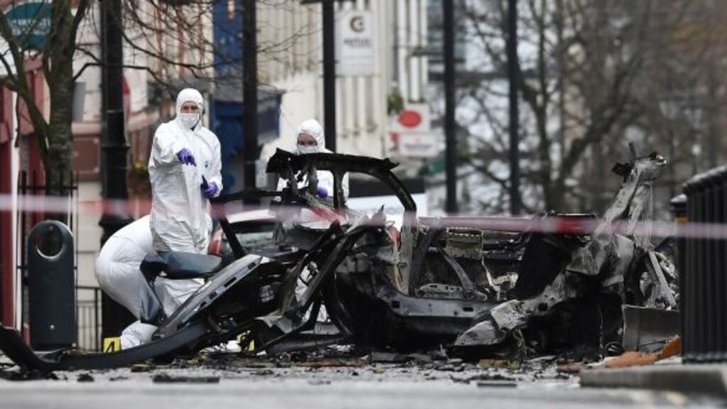 The bombing in Derry’s Bishop Street was widely condemned across the political spectrum. Photograph: Charles McQuillan/Getty Images
