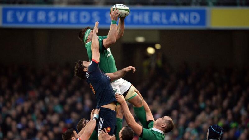 Donnacha Ryan wins a lineout. Photo: Eric Luke/The Irish Times