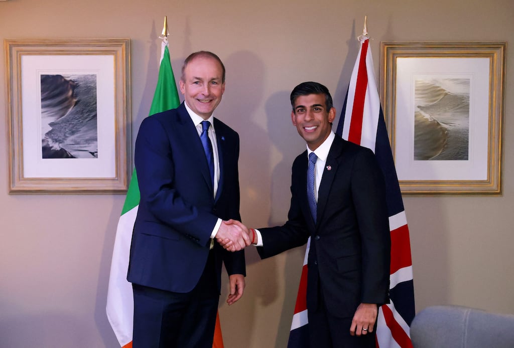 Micheál Martin and Rishi Sunak agreed delayed Stormont elections provided a 'window of opportunity' to resolve post-Brexit issues. Photograph: Cameron Smith/AFP