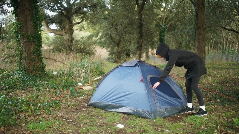Stacey has been homeless for four years: ‘I wouldn’t sleep in a tent on my own, being a girl.’ Photograph: Enda O’Dowd/The Irish Times