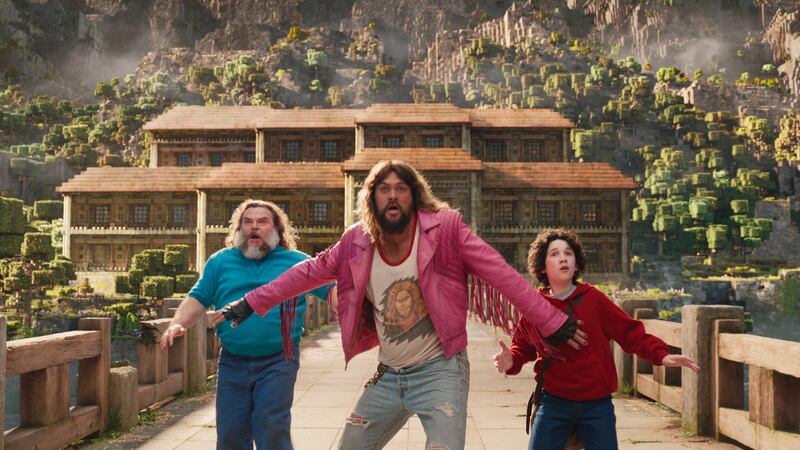 Jack Black, Jason Momoa and Sebastian Hansen in A Minecraft Movie. Photograph: Warner Bros Entertainment