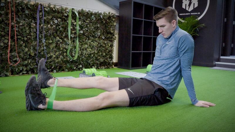 Séan Boyd during rehab for the cruciate knee injury he suffered against Rochdale.