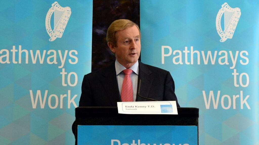 Taoiseach Enda Kenny launching the Pathways to Work (phase II) programme at Government Buildings yesterday. Photograph: Cyril Byrne