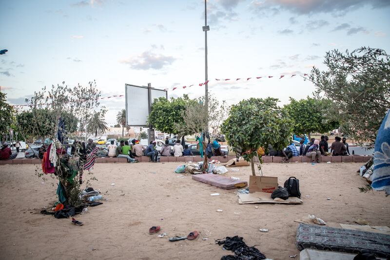 Thousands of Africans are waiting in Tunisian port city Sfax for the chance to cross the Mediterranean Sea to Europe. Photograph: Sally Hayden
