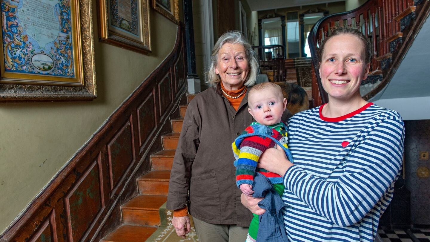 Brigitte Shelswell-White of Bantry House, Co Cork, with her daughter Sophie and grandson Hugo. Photograph: Michael Mac Sweeney/Provision
