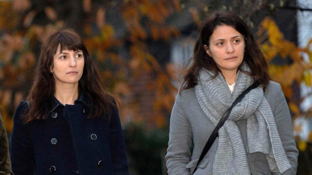 Francesca and Elisabetta Grillo arrive at Isleworth Crown Court in west London on Friday. The sisters, TV chef Nigella Lawson’s former assistants, face fraud charges relating to the alleged misuse of £685,000 on a credit card belonging to the company of Lawson’s former husband, Charles Saatchi. Photograph: oby Melville/Reuters