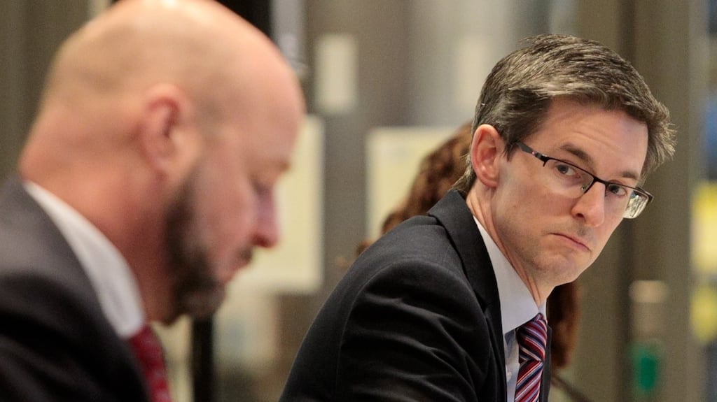 Professor Philip Nolan, chair of the Nphet Irish Epidemiological Modelling Advisory Group and Dr Ronan Glynn, deputy Chief Medical Officer. Photograph: Gareth Chaney/Collins