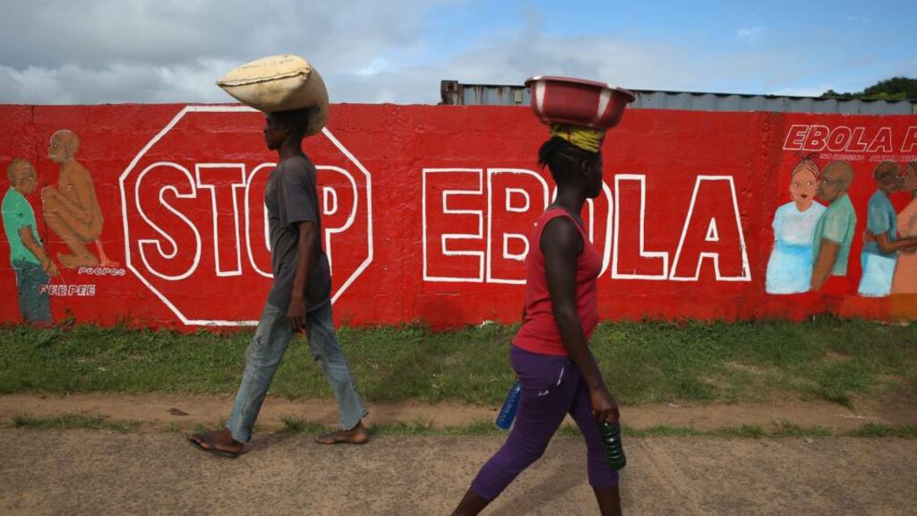 Campaign: an Ebola awareness mural in Monrovia, Liberia. Photograph: John Moore/Getty