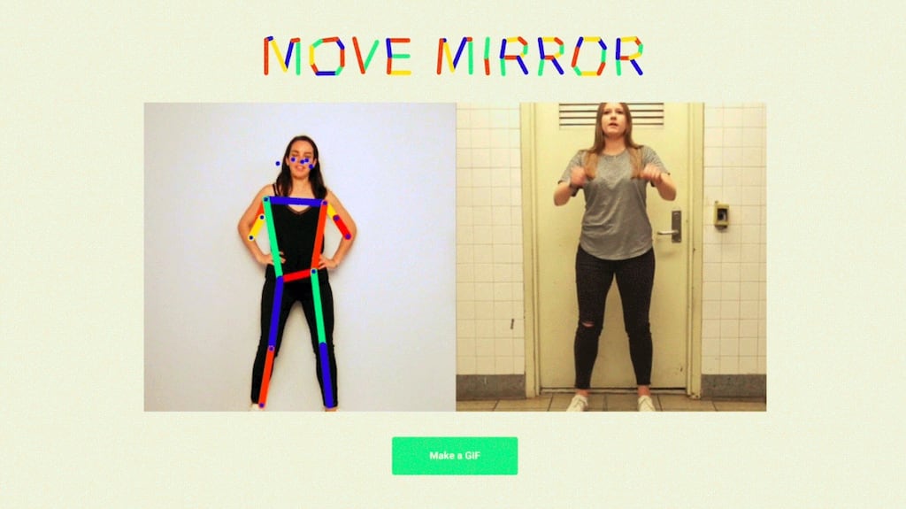 Move Mirror allows you to search through a database of images by standing in front of your webcam and striking a pose.