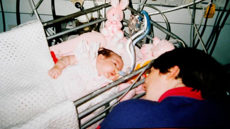 Baby Jennifer Anna McGarry during her time in hospital. Photographs: Declan Masterson