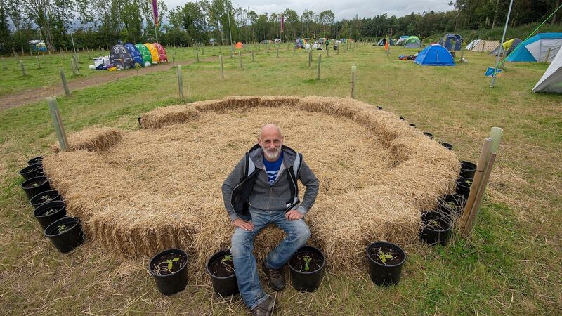 Stephen Corcoran, who runs the BYE Eco environmentally conscious campsite at Electric Picnic, which is back to its pristine state already, after nearly 2,000 people stayed there over the weekend. Photograph: Dave Meehan for The Irish Times