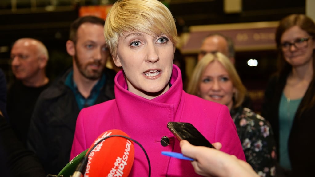 Averil Power concedes defeat in the Dublin Bay North count at general election 2016. Photograph: Eric Luke