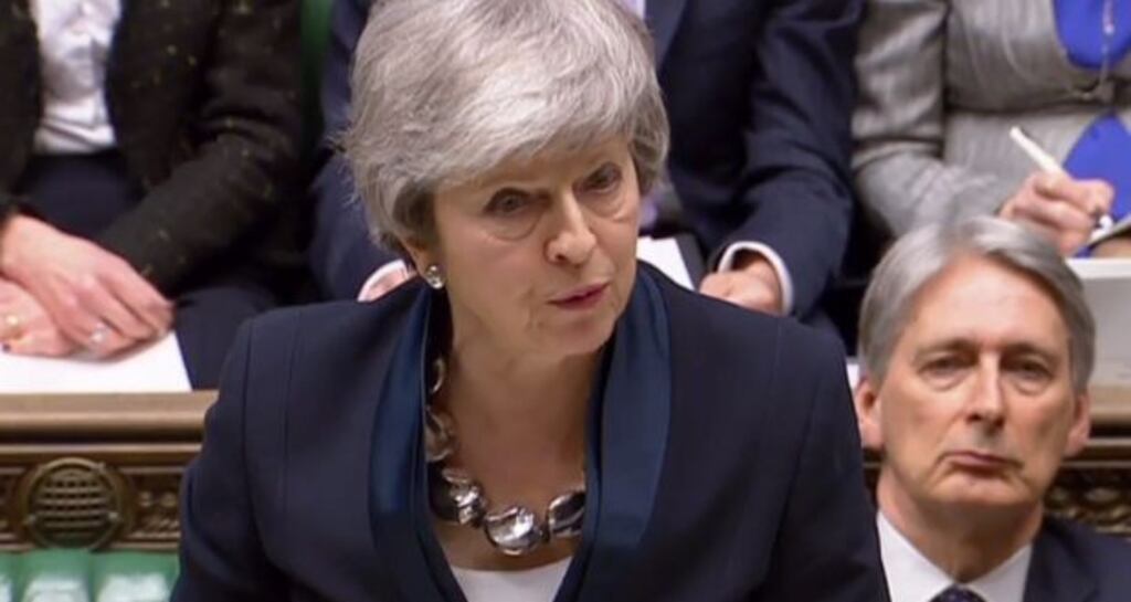 ‘No Government that I lead will ever take risks with the hard won relative peace and stability’ created by the Good Friday agreement, Theresa May has said. File photograph: Getty