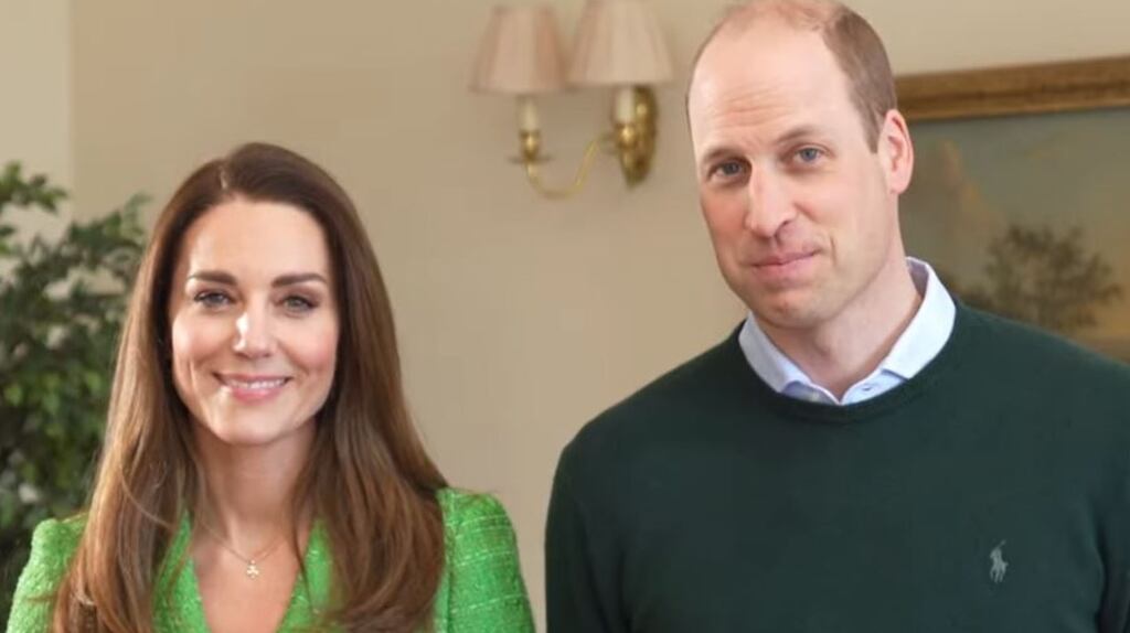 The Dutchess and Duke of Cambridge Kate Middleton and her husband Prince William sending St Patrick’s Day greetings. Image: Department of Foreign Affairs video/YouTube