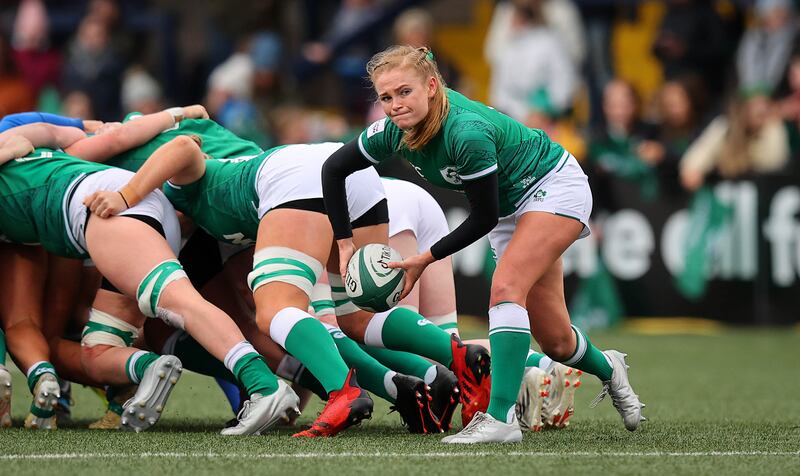 Kathryn Dane in action for Ireland against Wales at Musgrave Park. Photograph: Ryan Byrne/Inpho