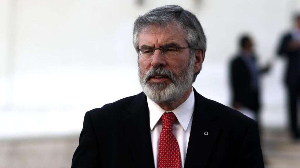 Sinn Féin leader Gerry Adams: “This motion is about hope, in a region where there is precious little hope at this time and where tensions are increasing daily.” Photograph: EPA