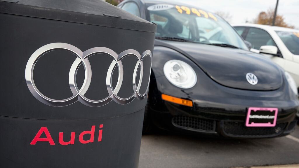 The struggling Spanish Seat nameplate, owned by VW, fell 11 per cent, but premium badge Audi rose 4.1 per cent. Photograph: Scott Olson/Getty Images