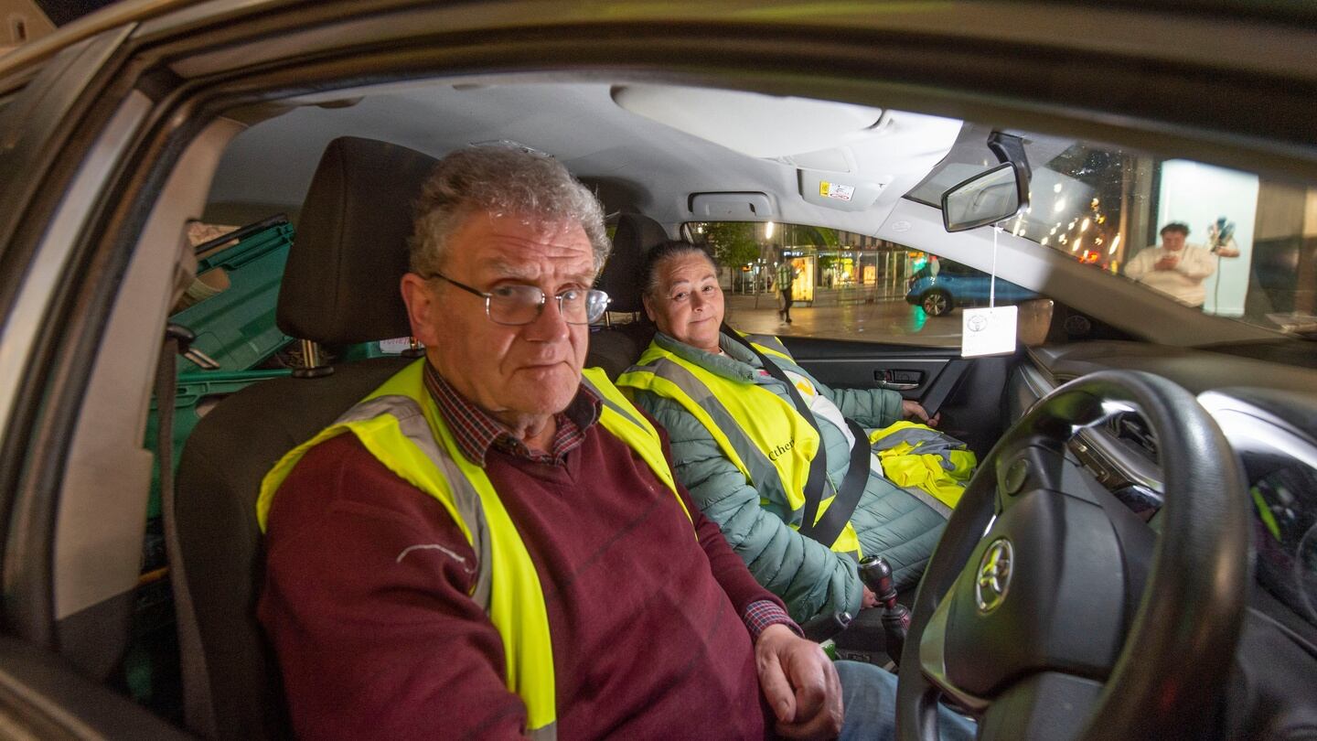 Volunteers with charity Hope for the Homeless Paschal Coffey and Catherine Correa in Cork. Photograph: Michael Mac Sweeney/Provision