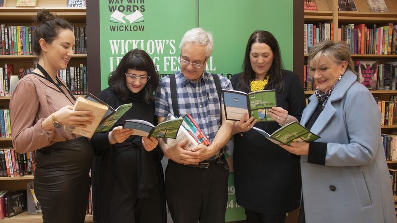 Laura Larkin, Helen McNulty and David Wilcoxson, Arklow Library, writer Olivia Fitzsimons and Noline Foley at the launch of Way With Words, Wicklow’s leading festival for readers and writers.