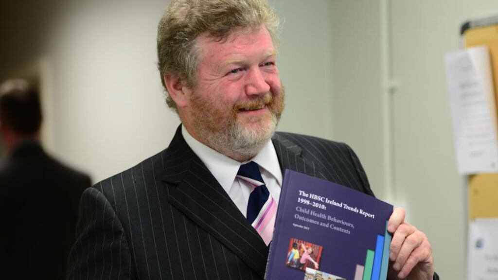 Minister for Health James Reilly who said today he was encouraged by the trends in the Health Behaviour in School-aged Children Ireland survey. Photographer: Dara Mac Dónaill/The Irish Times