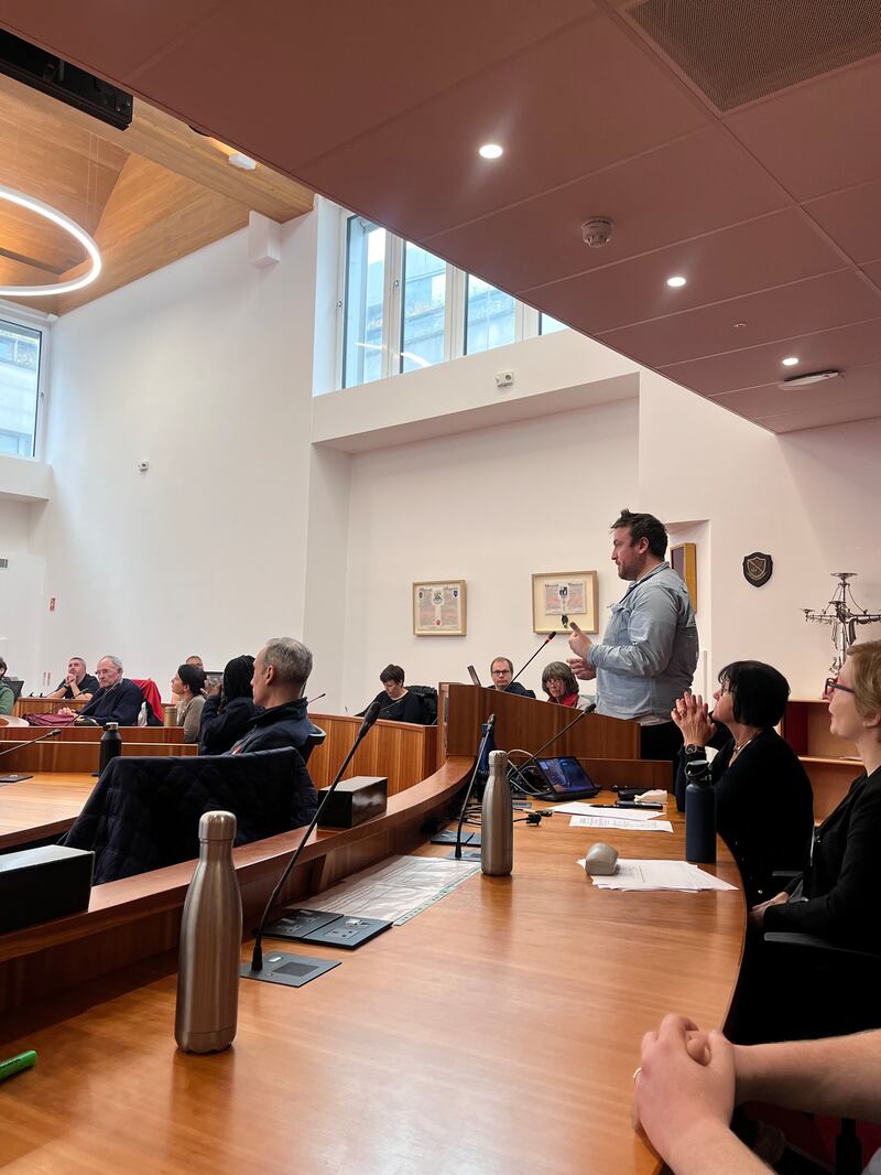 Michael Noonan speaking at the How to be Energy Smart at Home event with Dun Laoaghaire Rathdown County Council