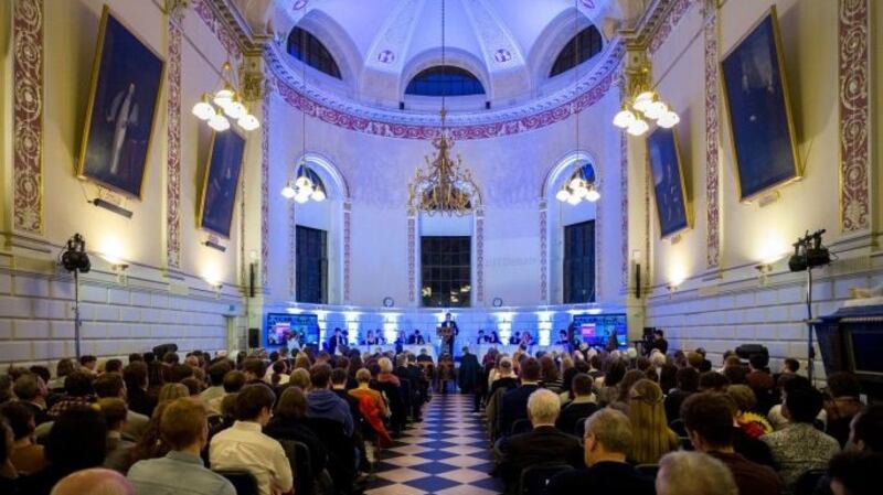 A file image from the 2020 Irish Times Debate final which took place at TCD. Photograph: John Ohle Photography