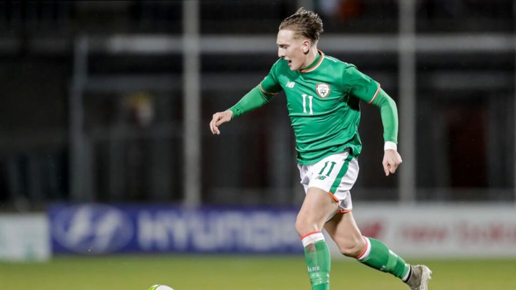 Ireland’s Ronan Curtis was the hero in Kosovo after a 1-1 draw in European under-21 Championship qualifying. Photo: Laszlo Geczo/Inpho