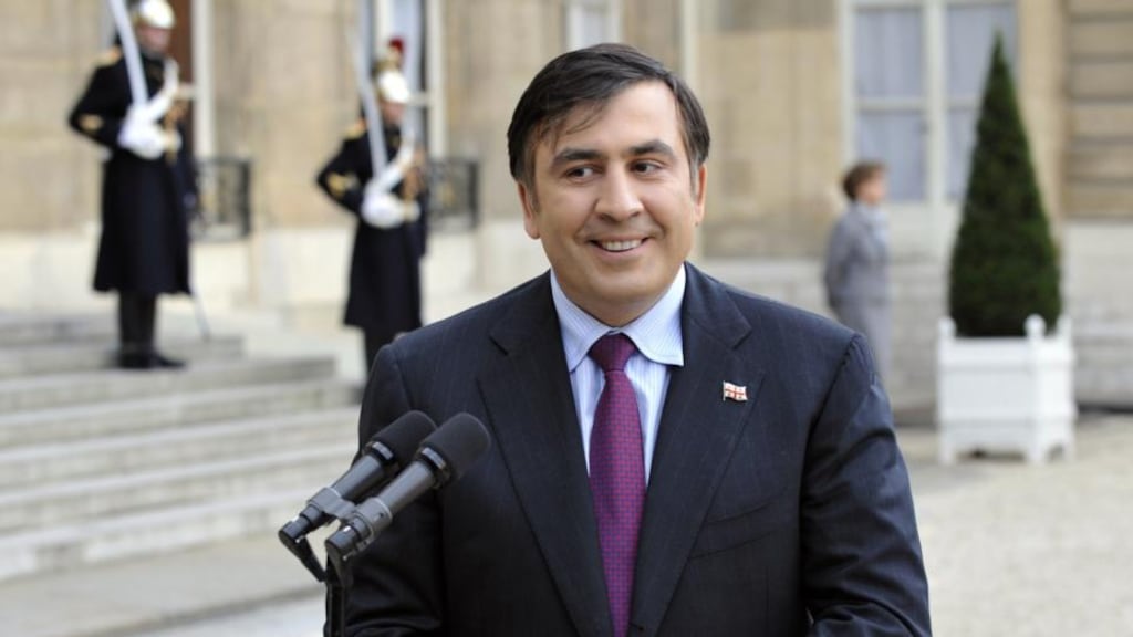 Mikheil Saakashvili: after leading Georgia’s 2003 Rose Revolution, he fought graft and bureaucracy and attracted foreign investors to an economy which, for a few years, was one of the most dynamic in the world – achievements that Ukraine is desperate to match. Photograph: Gerard Cerles/AFP