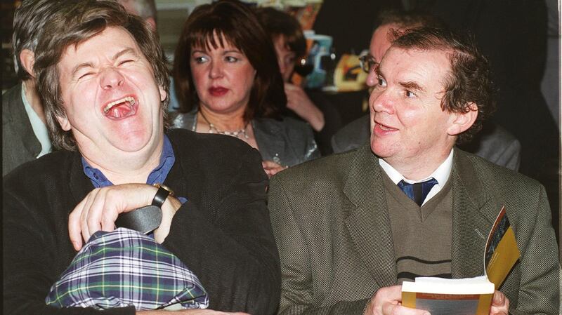 Philip Casey with fellow poet Thomas McCarthy at a poetry reading in Waterstones bookshop in November 1999. Photograph: Alan Betson