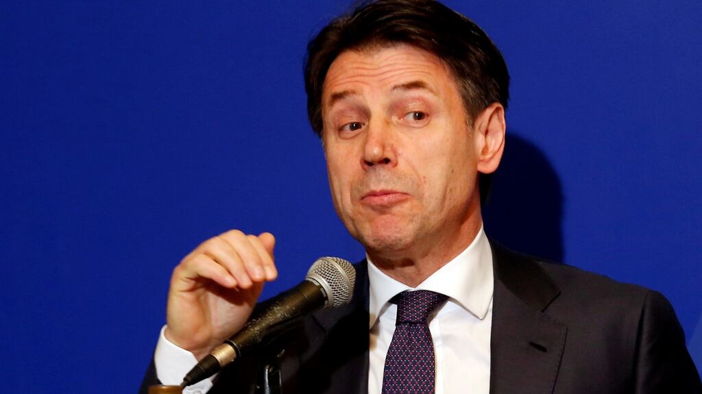 Italian prime minister Giuseppe Conte, who has told transport minister Armando Siri to  stand down over allegations of graft. Photograph: Zoubeir Souissi/Reuters