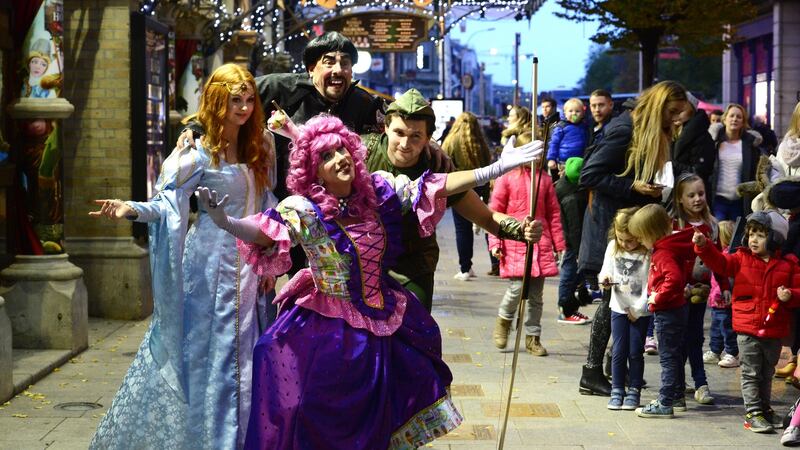 Members of the cast of Robin Hood which is running at the Gaiety Theatre. Photograph: Cyril Byrne