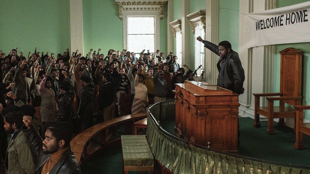 Daniel Kaluuya (right) as Chairman Fred Hampton in a scene from Judas and the Black Messiah. Photograph: Warner Bros Pictures via AP