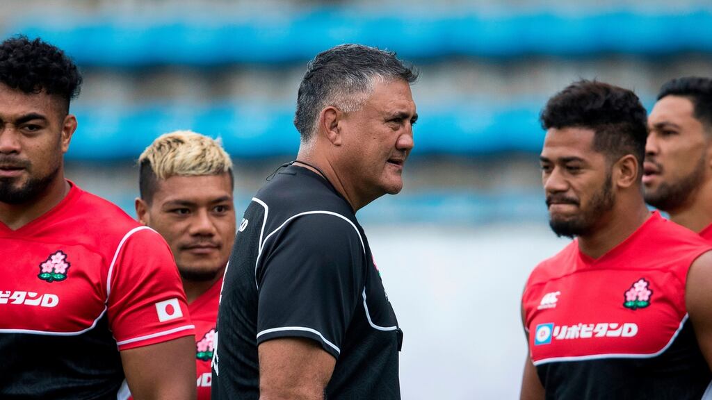 Japan’s head coach Jamie Joseph has hit out at Scotland for threatening legal action over the potential concellation of their Rugby World Cup Pool A meeting on Sunday. Photo: Odd Andersen/Getty Images