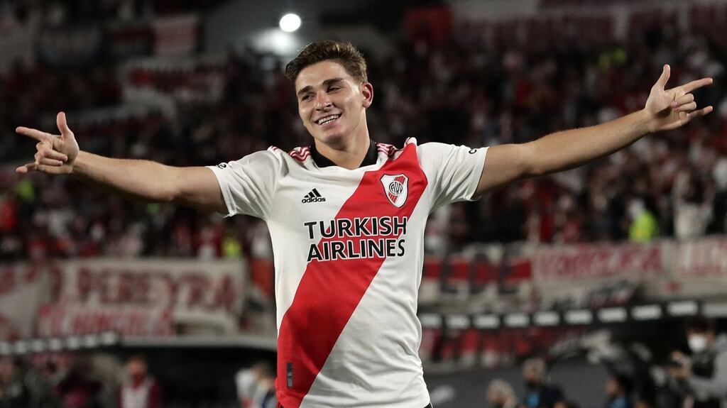 Manchester City have announced the signing of Argentina forward Julian Alvarez from River Plate. Photograph: Getty Images