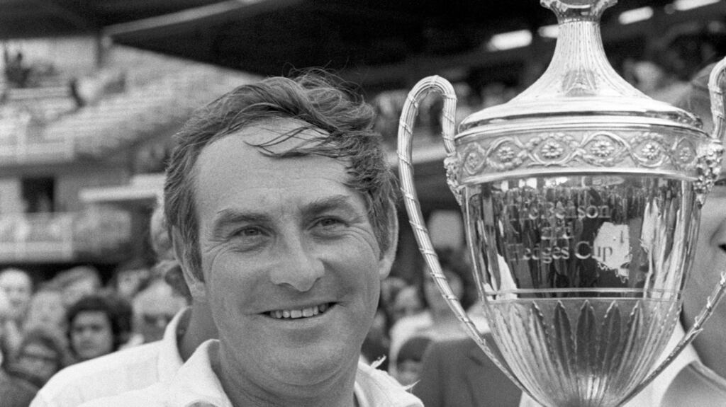 Leicestershire captain Ray Illingworth with the Benson and Hedges Cup after Leicestershire beat  Middlesex by five wickets in the final of the competition at Lord’s in 1975.  Photograph:  PA/PA Wire