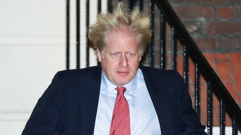 Britain’s prime minister Boris Johnson leaves his home for a Conservative Party event after the election results showed he has won a resounding victory. Photograph: Reuters