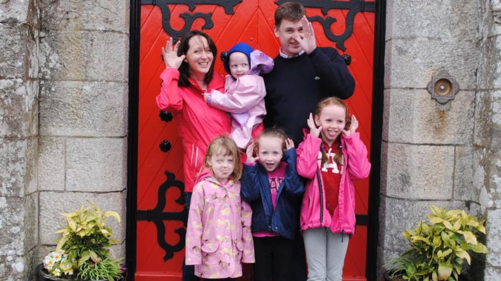 Maria and Daragh Killian, with their four daughters, Olivia, Laura, Sophie and Eve. The family, from Trim in Co Meath, have just finished their three-cycle run of camps. Photograph: David Cantwell