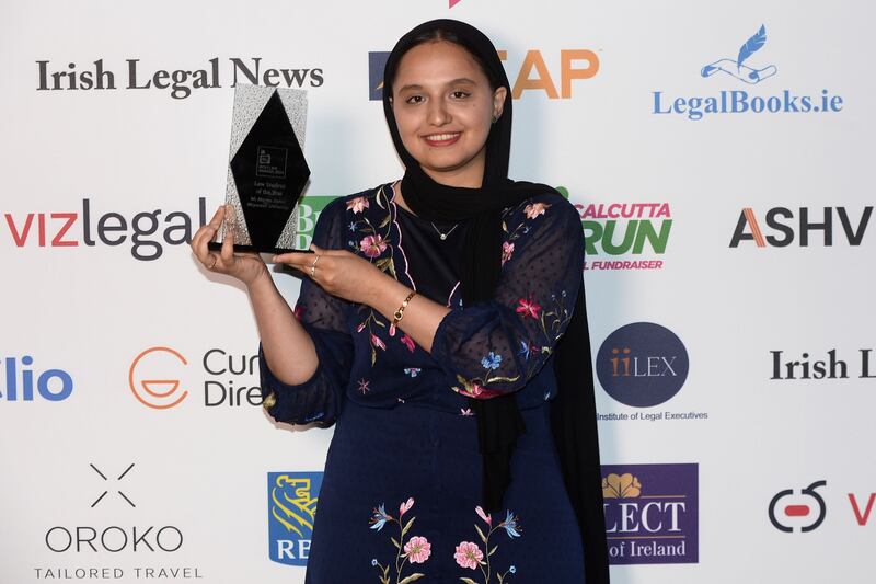 Ms. Marwa Zamir - Winner of Law Student of the Year. Photograph: Paul Sherwood