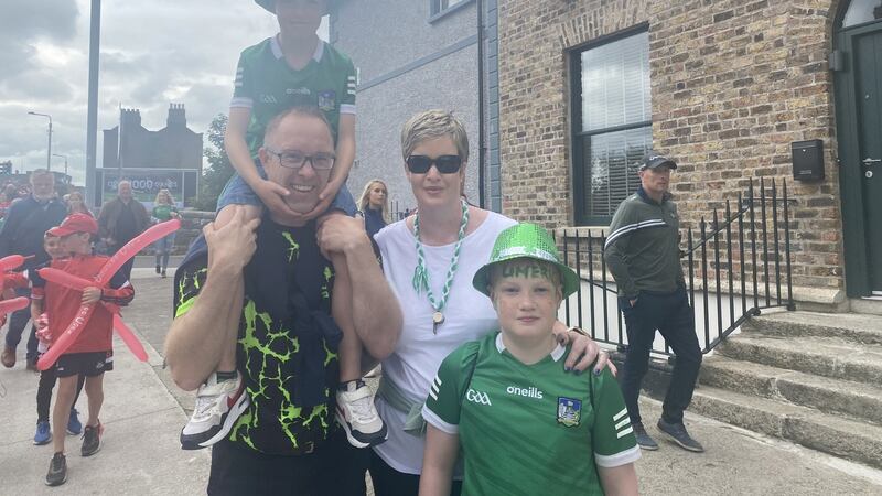The O’Dwyer family turn out to support the winning team – rampant Limerick. Photograph: Ellen O’Riordan