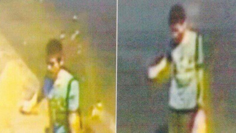A Royal Thai Police handout photo made available on August 28th showing a picture taken from security camera of a suspect alleged to be involved in a bomb blast at a pier in Bangkok. Photograph: EPA