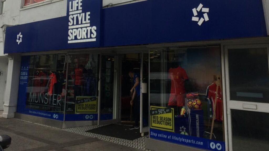 Life Style Sports shop on O’Connell Street in Clonmel, Co Tipperary is for sale through CBRE