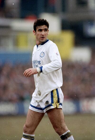Eric Cantona in action for Leeds during the 1992/93 Charity Shield. Photo: Getty Images