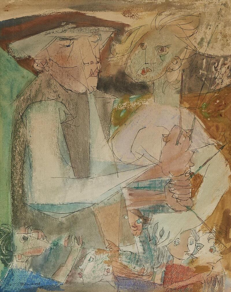 Lot 17: ‘Tinker Picking Whitethorn’ by Louis le Brocquy, €40,000-€60,000 De Vere’s