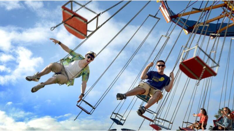 Around and around we go photographed on the first day of the Electric Picnic Festival at Stadbally Co Laois in 2013. Photograph: Brenda Fitzsimons/The Irish Times.