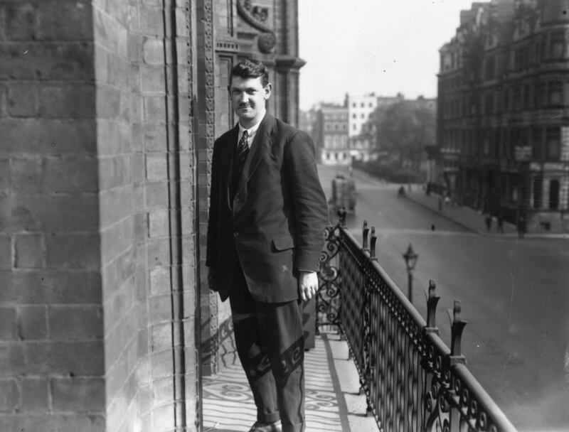 October 1921: I Michael Collins in London for the  negotiations which resulted in the Anglo-Irish Treaty of December 1921. Photograph:  Topical Press Agency/Getty Images