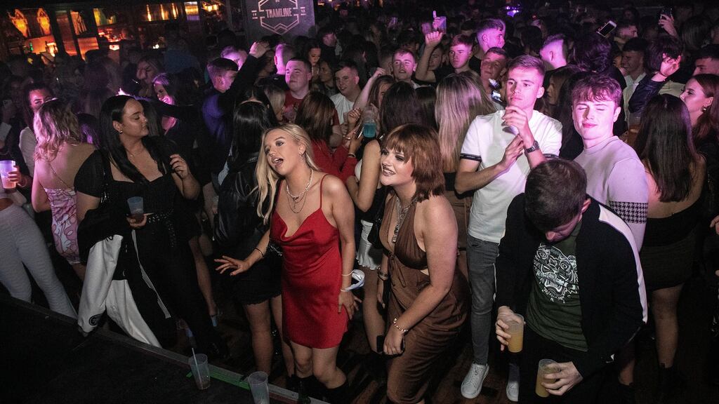 Clubbers in Tramline earlier this month. About 950 people attended the nightclub on Thursday night. Photograph: Damien Eagers