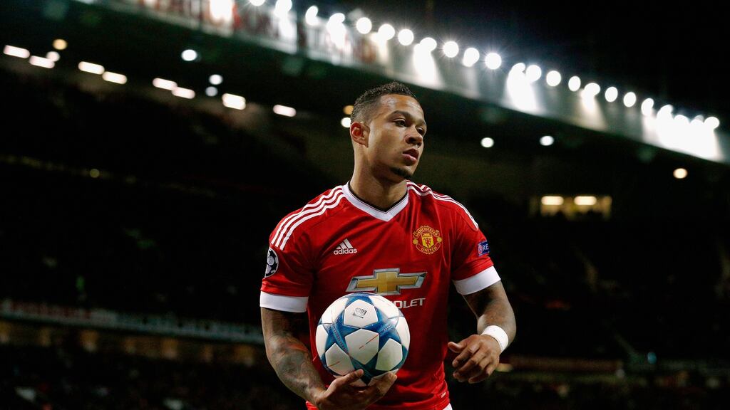 Memphis Depay will play no part in the FA Cup final this weekend. Photograph: Dean Mouhtaropoulos/Getty Images