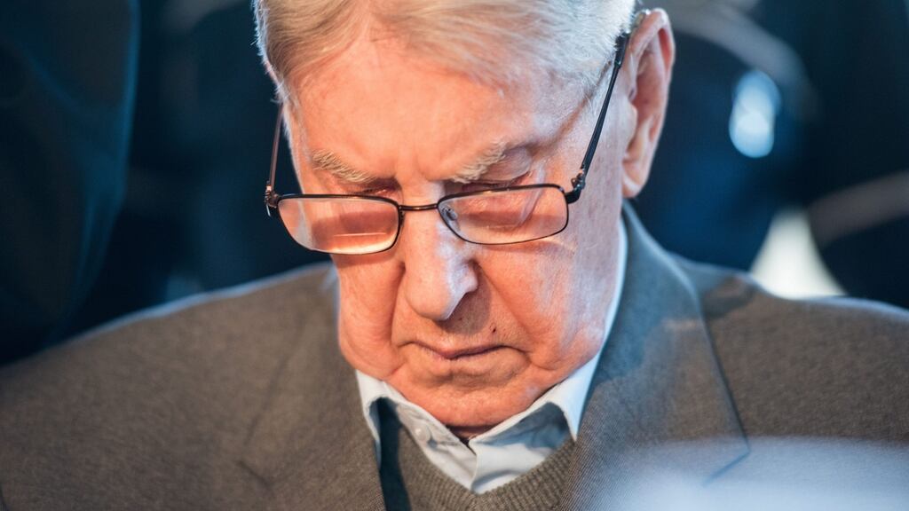 Reinhold Hanning: the 94-year-old SS concentration camp guard during his trial in the western German city of Detmold. Photograph: Bernd Thissen/EPA