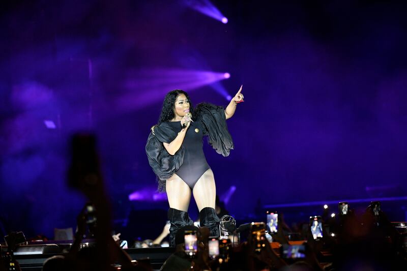 Nicki Minaj performs in Rabat, Morocco. Photograph: Jalal Morchidi/EPA
